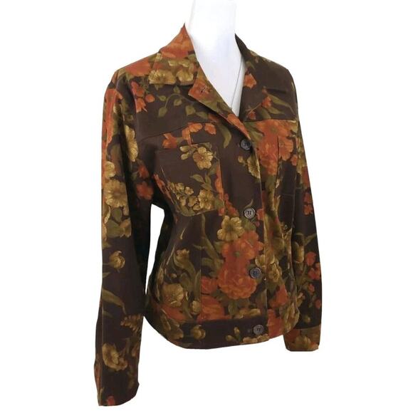 Jones New York Country Essentials Button Up Floral Jacket Women Size 16 Unlined. - Picture 9 of 15